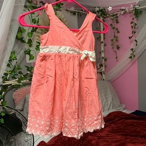 Janie and Jack girls pink eyelet hem line tank dress size 2T